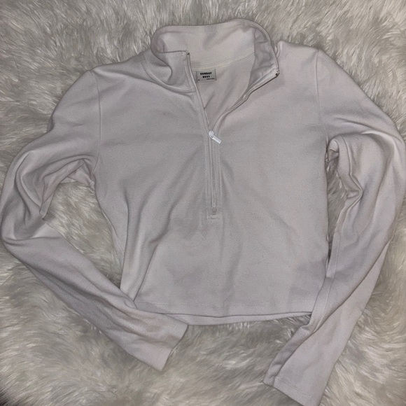 Sunday Best White Monarch 1/2 Zip Longsleeve - Picture 7 of 7